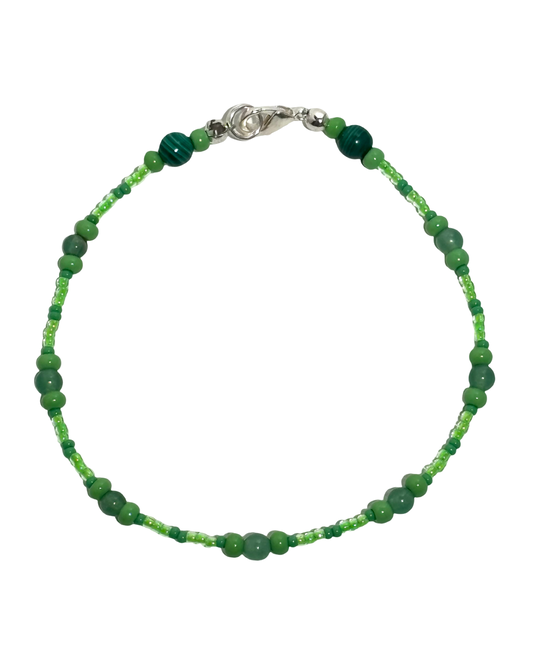 Lime Light - Anklet w/ Aventurine Gemstones