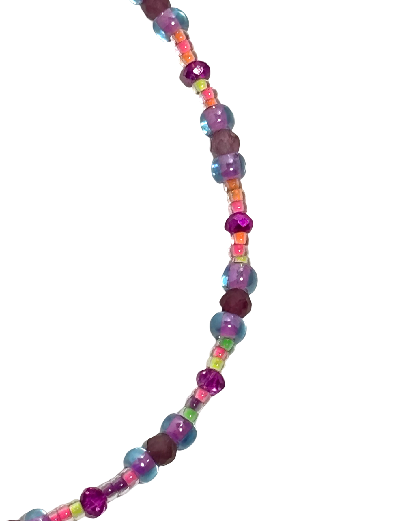 Neon Aura- Anklet w/ Faceted Pink Tourmaline Gemstones