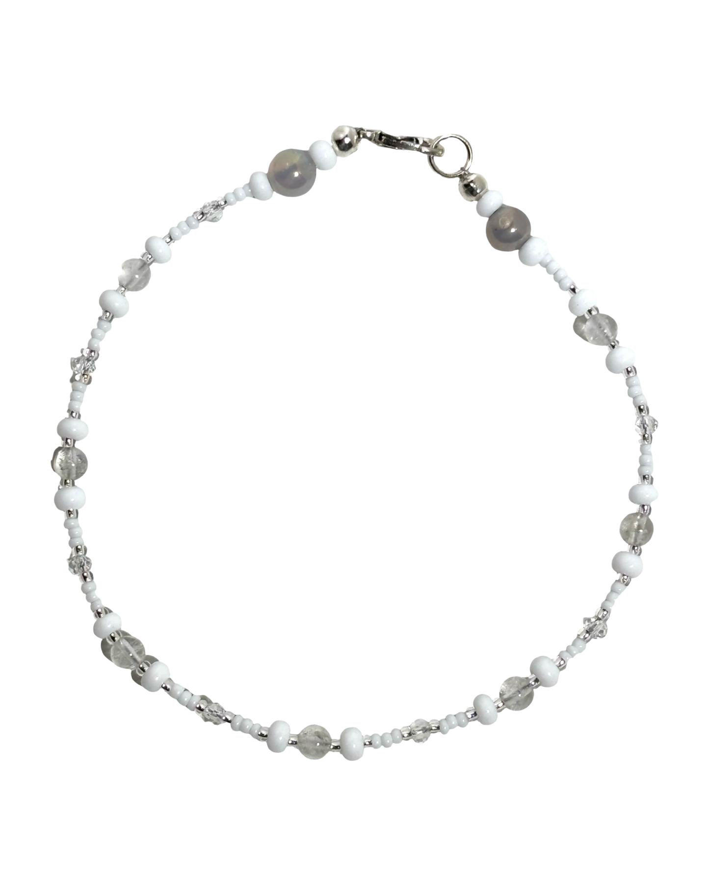 Moonlit Clarity- Anklet w/ Clear Quartz Gemstones