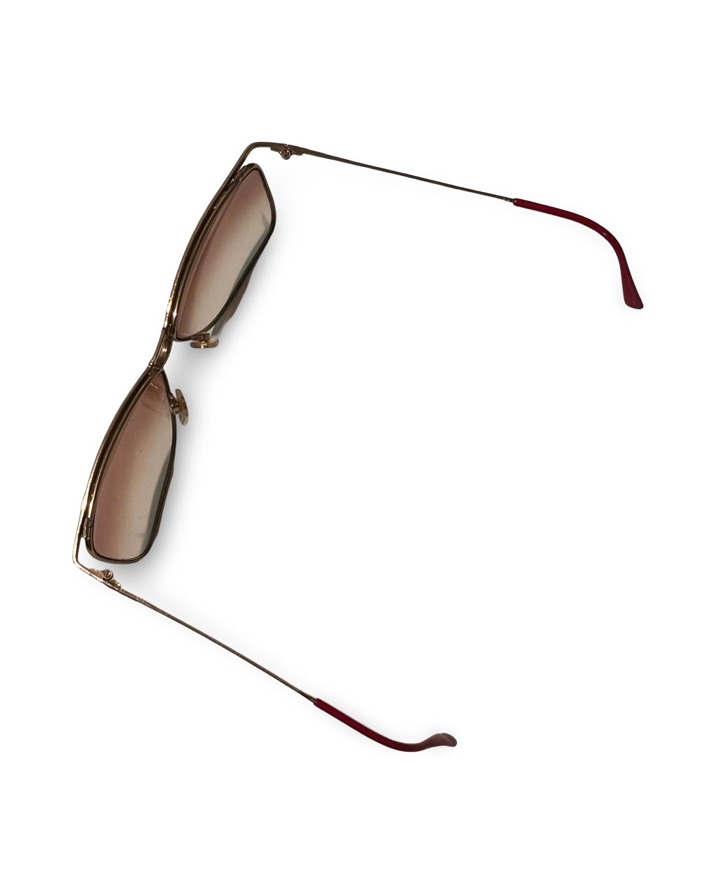 Vintage 1970s Gucci 2204 18A Gold Plated Designer Sunglasses with Stirrup Bridge Design