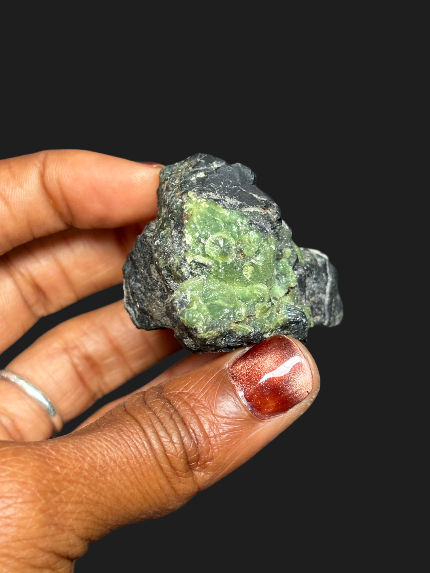 Incredible Rare Deep Green Wavellite on Novaculite Matrix – Mauldin Mountain, Arkansas