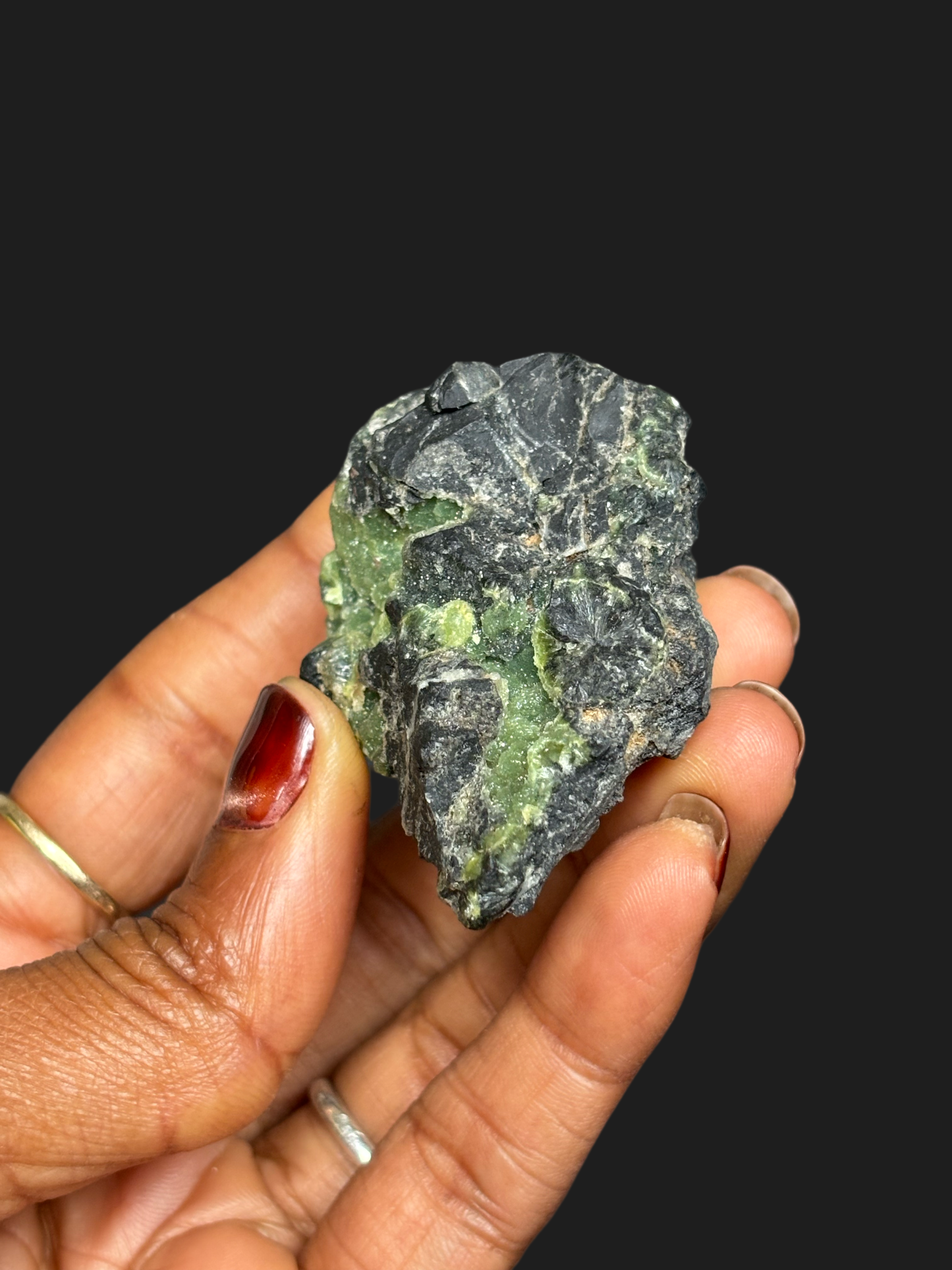 Incredible Rare Deep Green Wavellite on Novaculite Matrix – Mauldin Mountain, Arkansas
