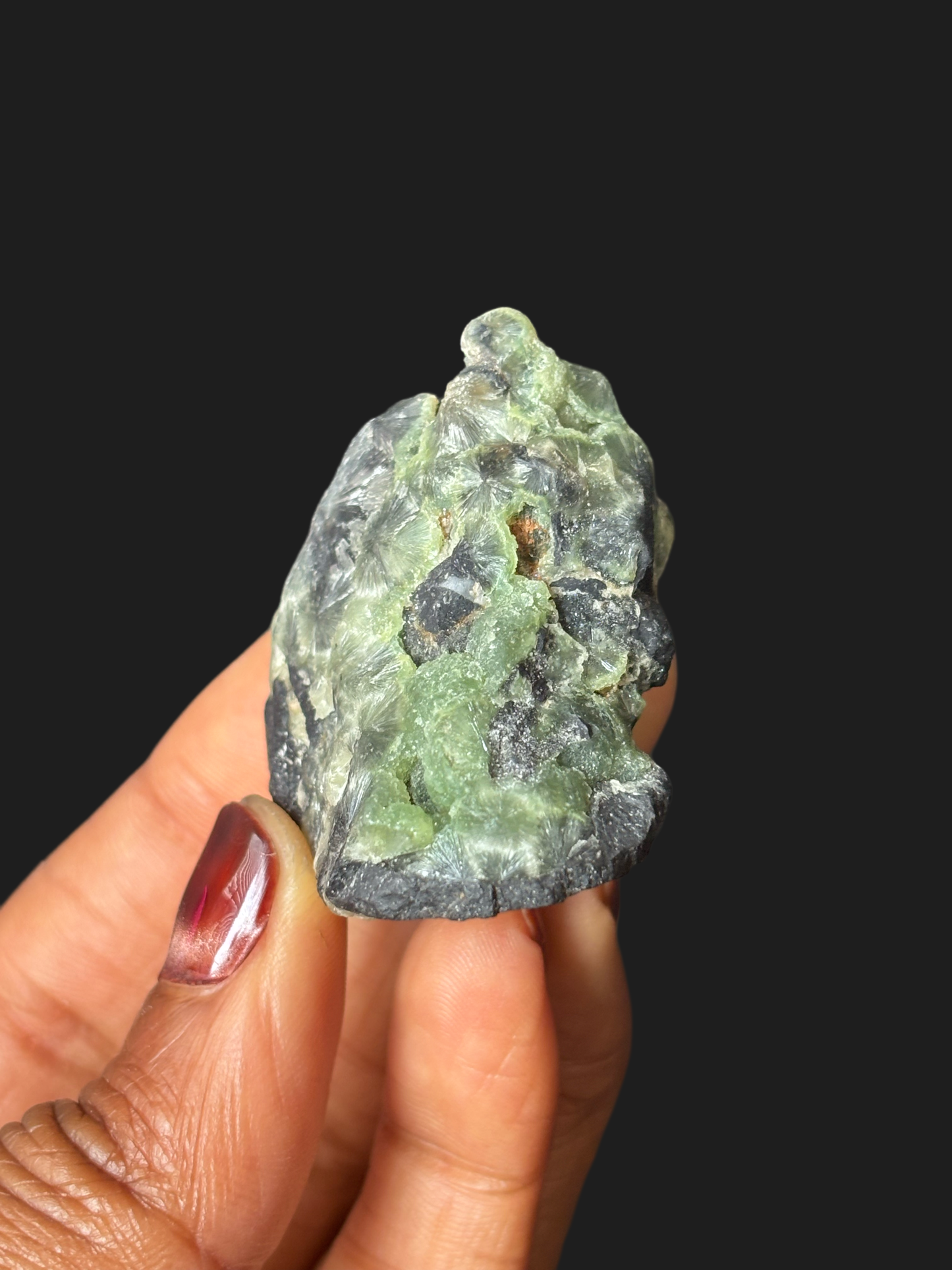 Beautiful Deep Green Wavellite with Cat’s Eye Formations – Mauldin Mountain, Arkansas