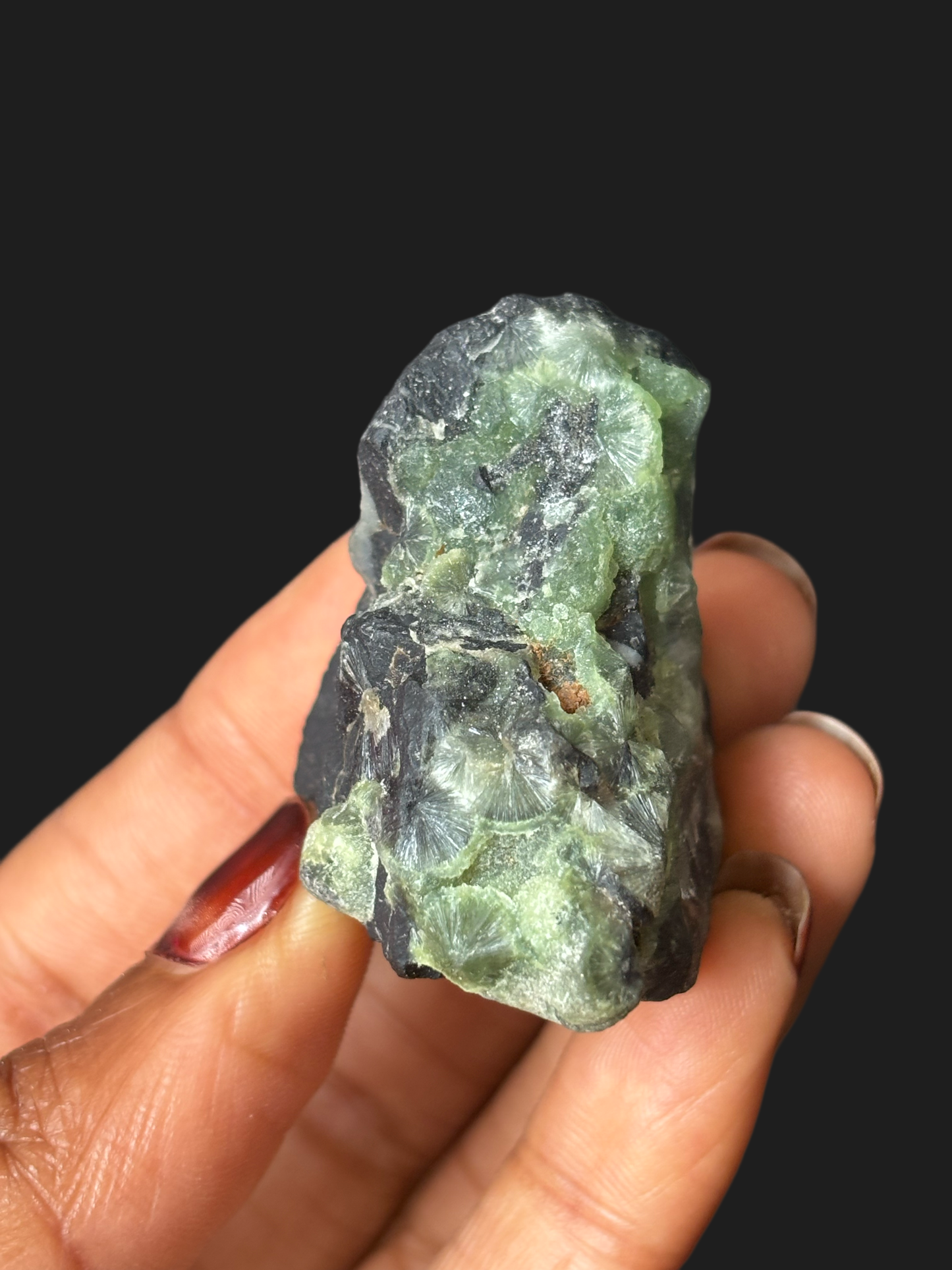 Beautiful Deep Green Wavellite with Cat’s Eye Formations – Mauldin Mountain, Arkansas