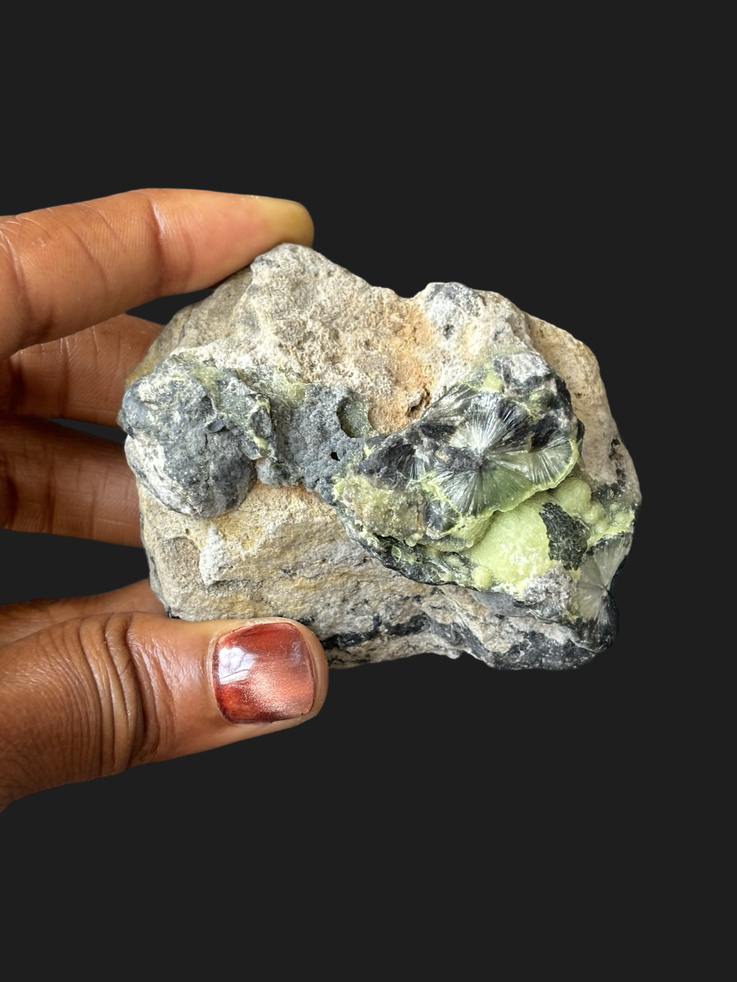 Striking Wavellite with Green & Gray Crandallite on Chert + Novaculite Matrix – Mauldin Mountain, Arkansas