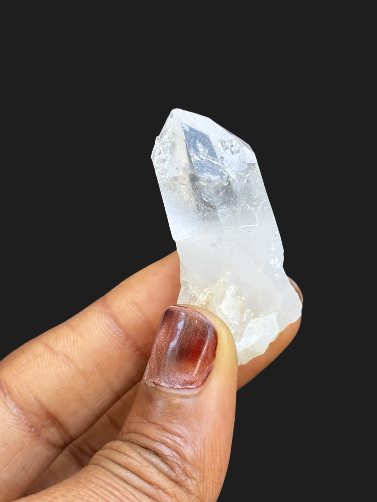 Flawless Water-Clear Quartz Point with Secondary Terminations & Opaque Base – Ouachita Mountains, Arkansas