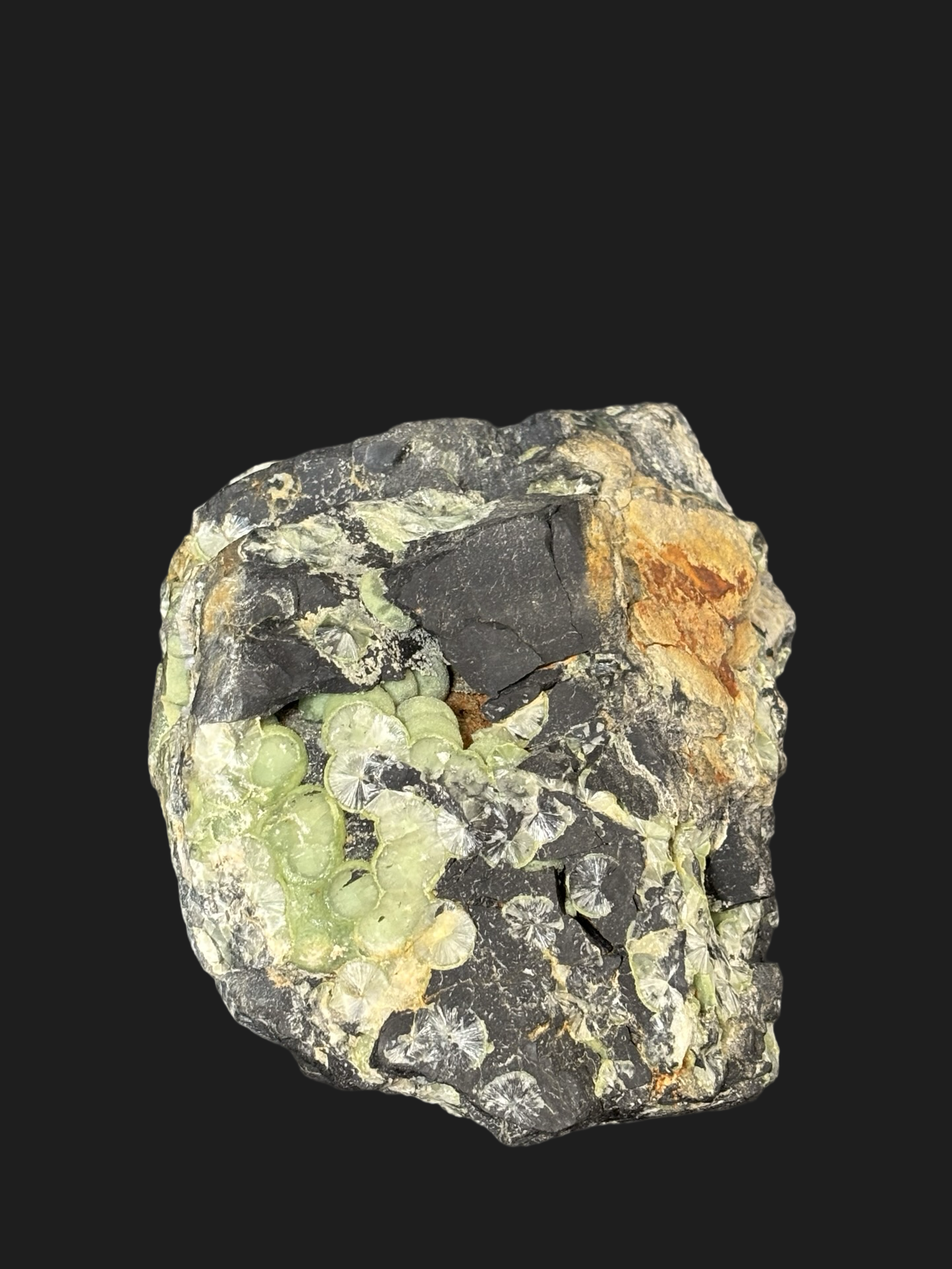 Large 10lb Wavellite Specimen with Cat’s Eye, Botryoidal Formations & Iron Deposit – Mauldin Mountain, Arkansas