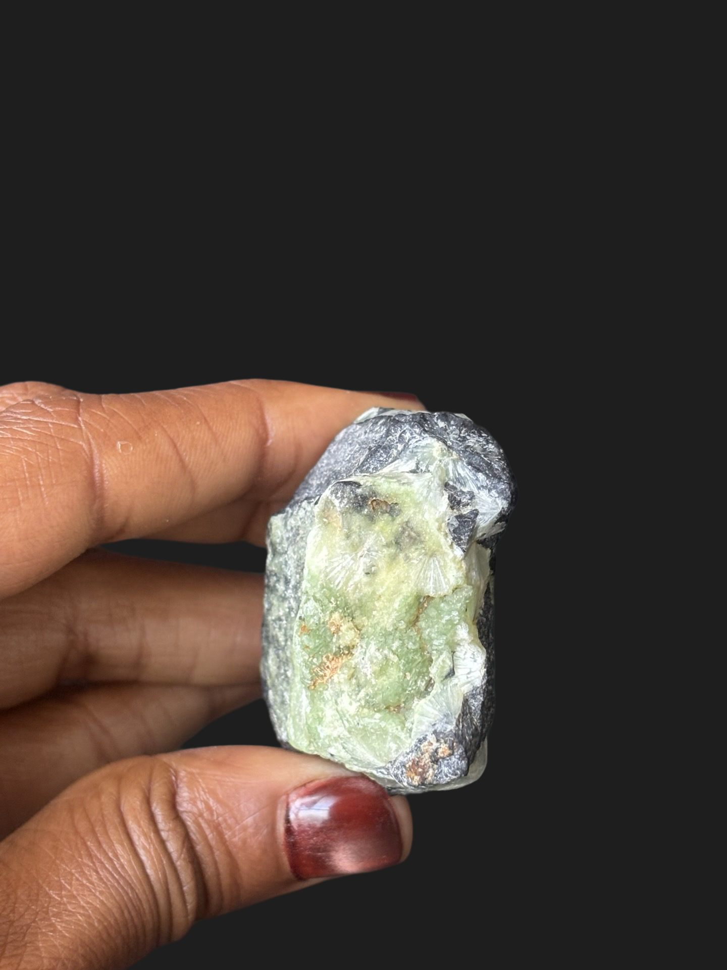 Druzy Wavellite Specimen with Cat Eye Crystals & Iron Deposits – Mauldin Mountain, Arkansas