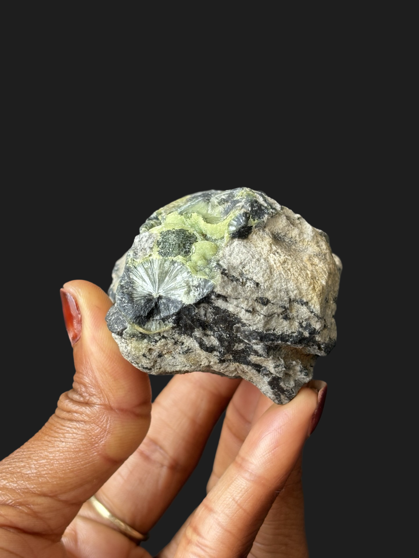 Striking Wavellite with Green & Gray Crandallite on Chert + Novaculite Matrix – Mauldin Mountain, Arkansas
