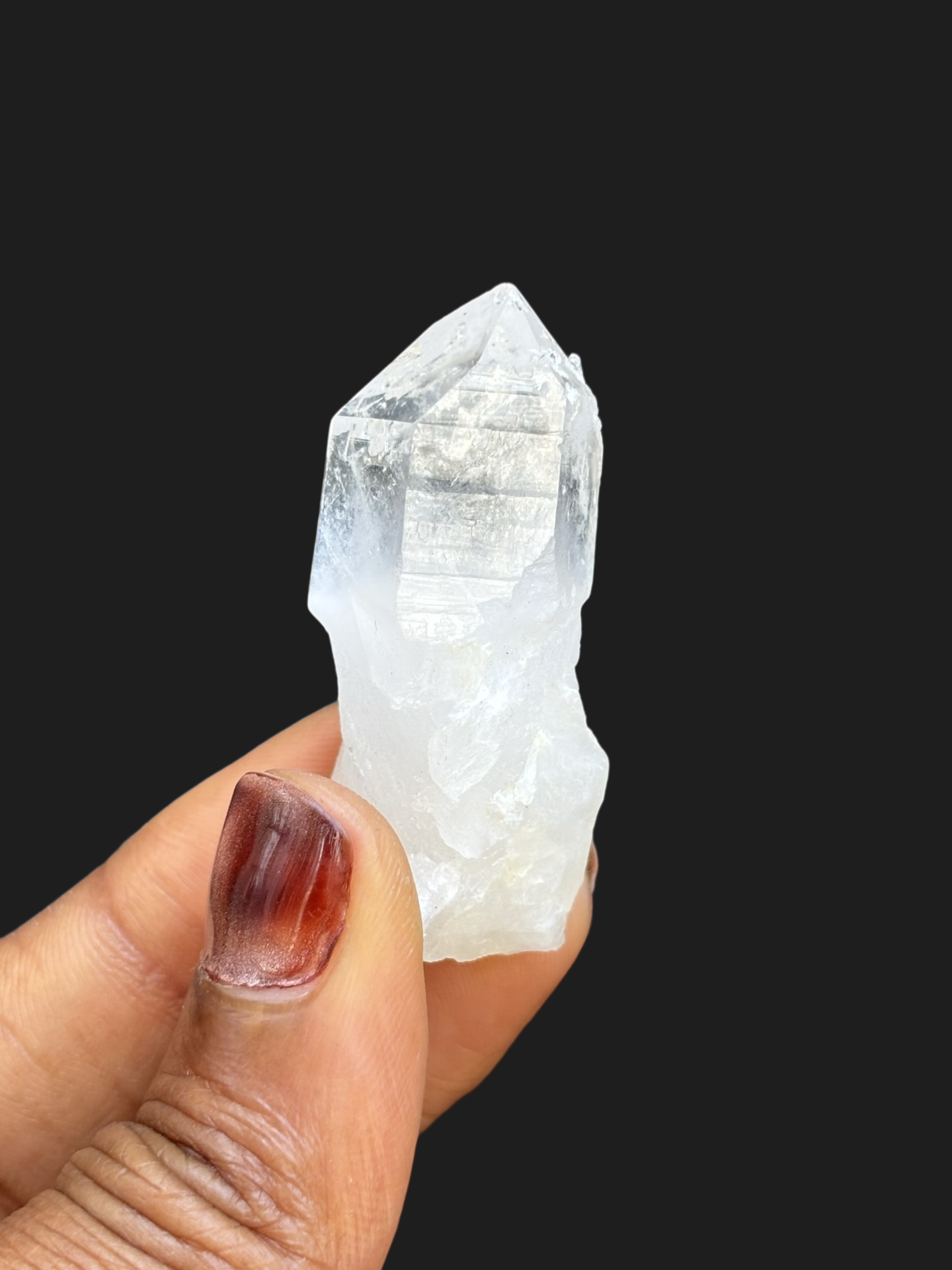 Flawless Water-Clear Quartz Point with Secondary Terminations & Opaque Base – Ouachita Mountains, Arkansas