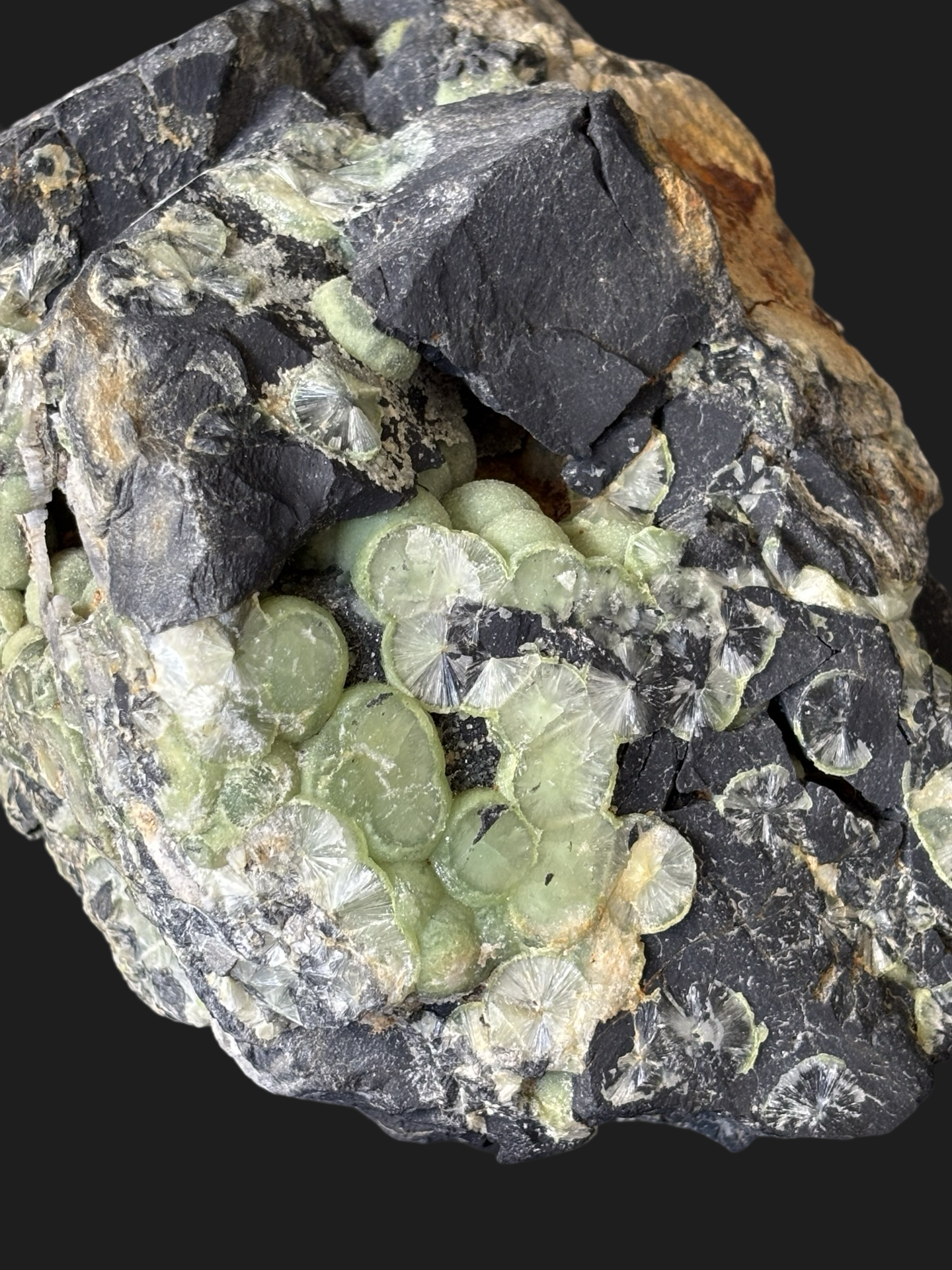Large 10lb Wavellite Specimen with Cat’s Eye, Botryoidal Formations & Iron Deposit – Mauldin Mountain, Arkansas