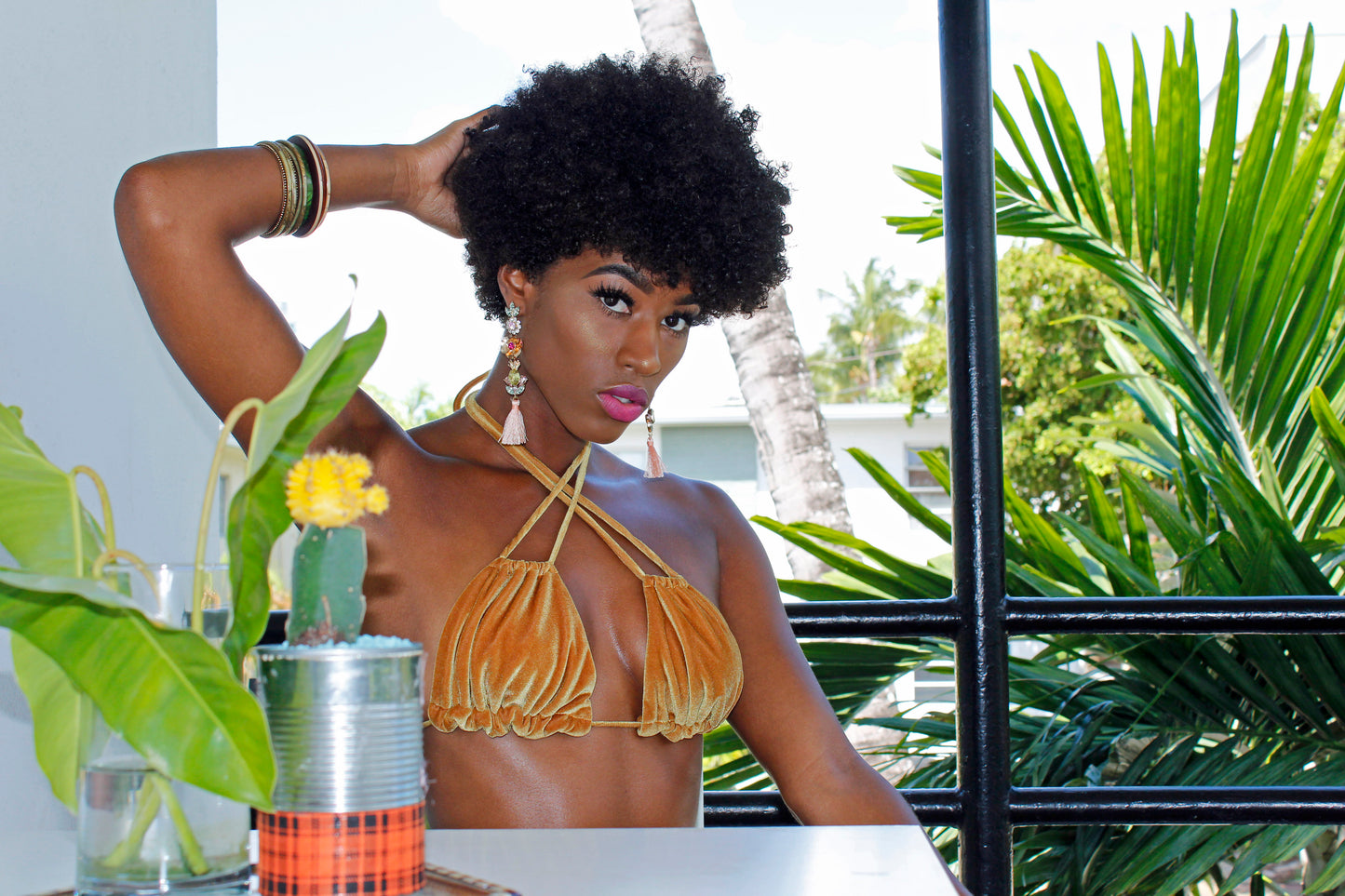 Gold Velvet 5-Way Two-Piece Swimsuit