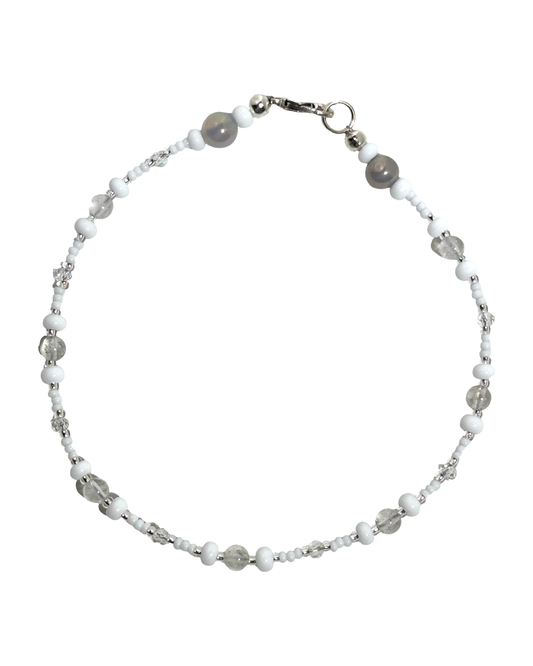 Moonlit Clarity- Anklet w/ Clear Quartz Gemstones