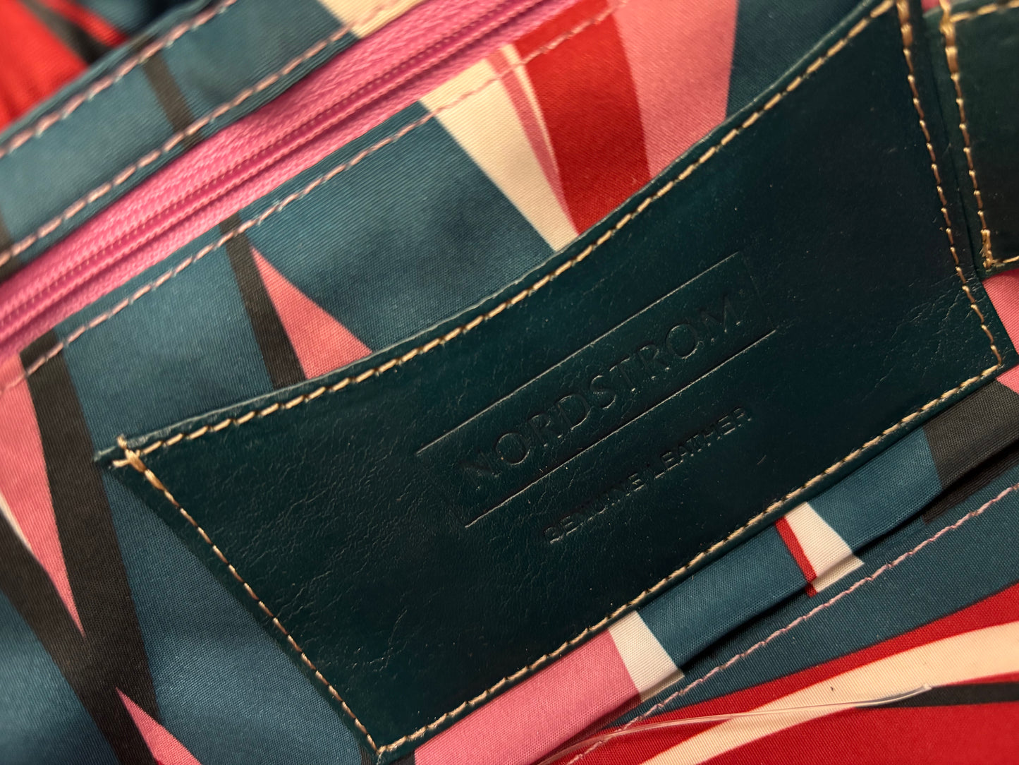 Vintage Y2K Nordstrom Dark Teal Leather Long Rectangular Purse