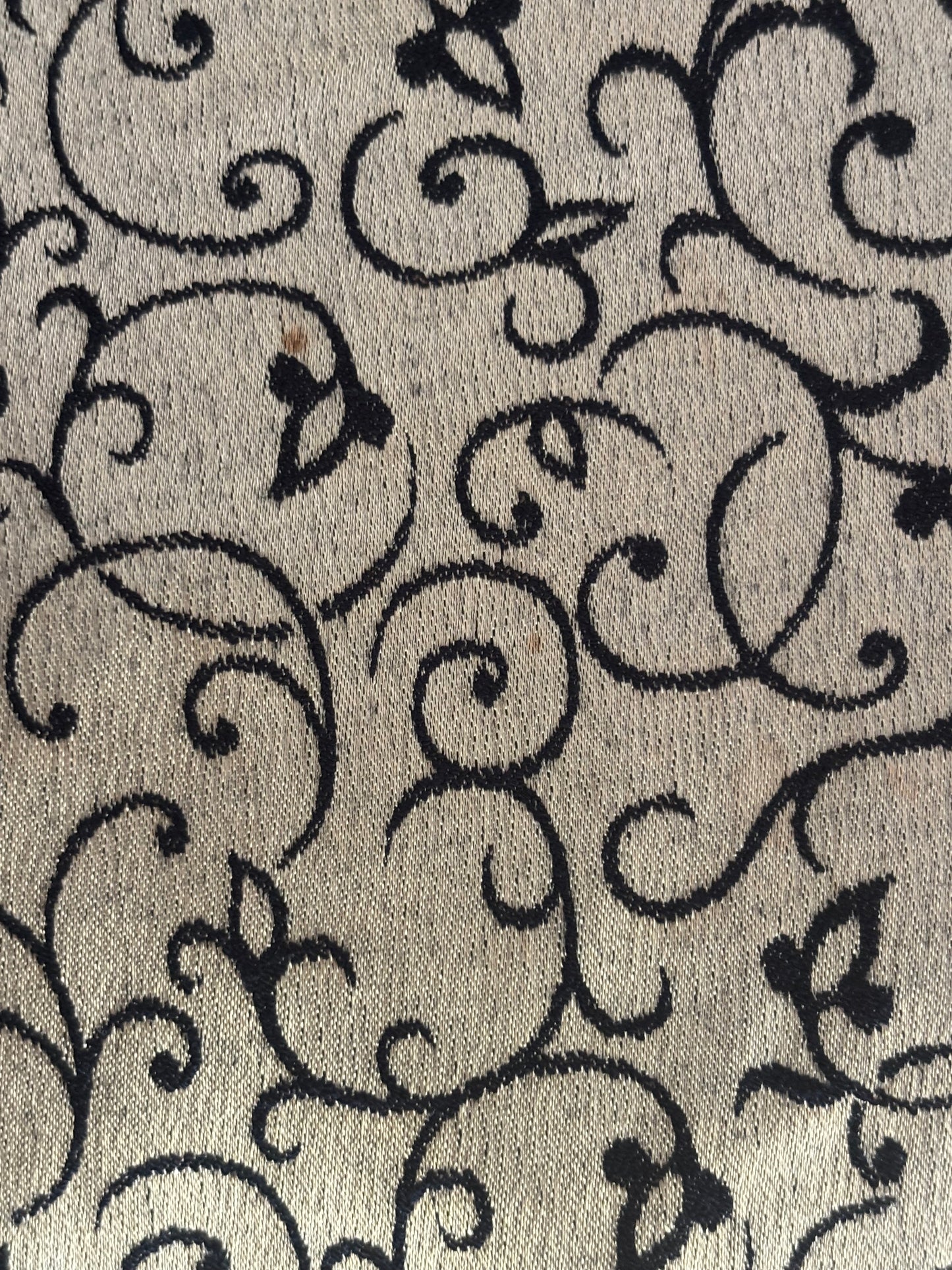 Vintage 1980s Jessica Howard Cheongsam Style Top Shimmery Gold w/ Black Curlicue Pattern Size M