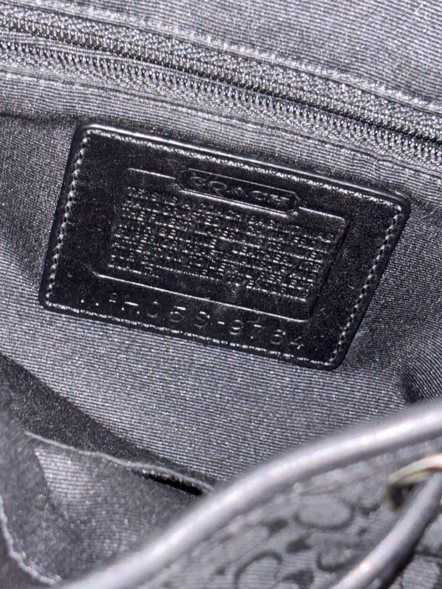 Vintage Y2K Coach 9764 Soho Mini Backpack Black Signature Monogram Canvas & Leather