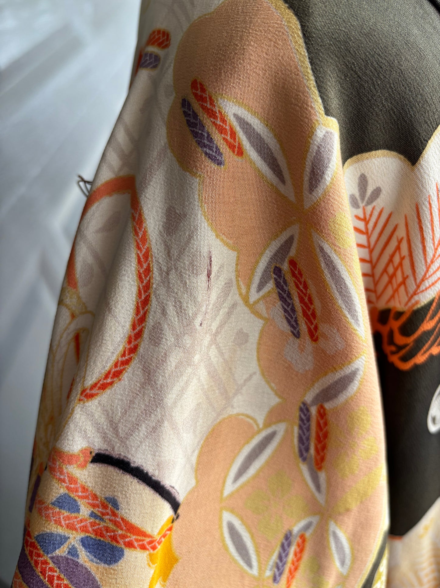 Antique Japanese Silk Uchikake (c. 1920s-1940s) – Ceremonial Formal Family Kimono w/ Mokko Crests, Pine & Fan Motif