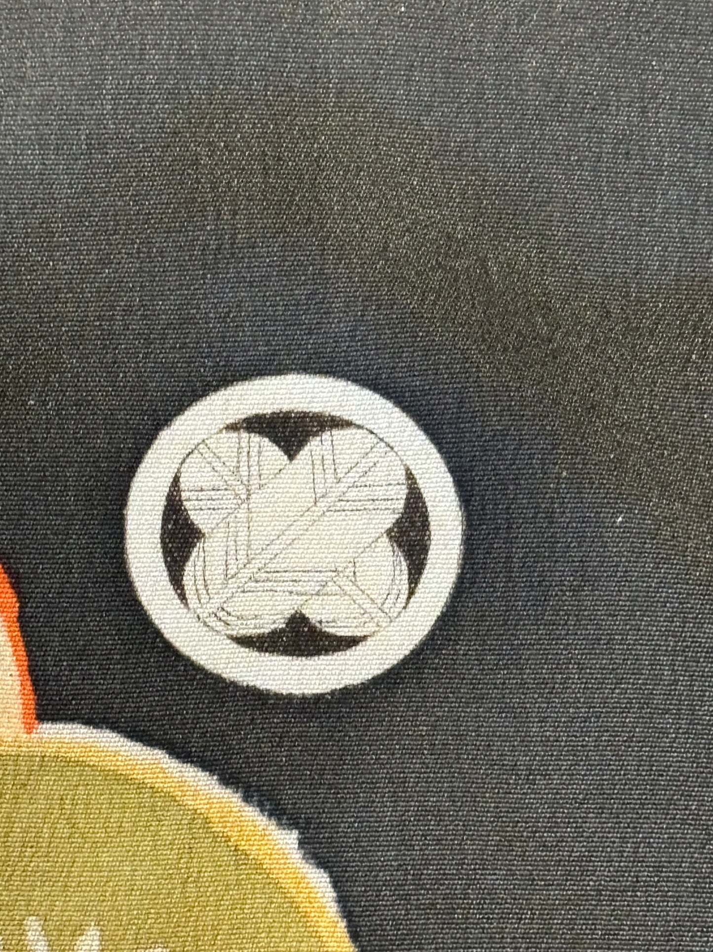 Antique Japanese Silk Uchikake (c. 1920s-1940s) – Ceremonial Formal Family Kimono w/ Mokko Crests, Pine & Fan Motif