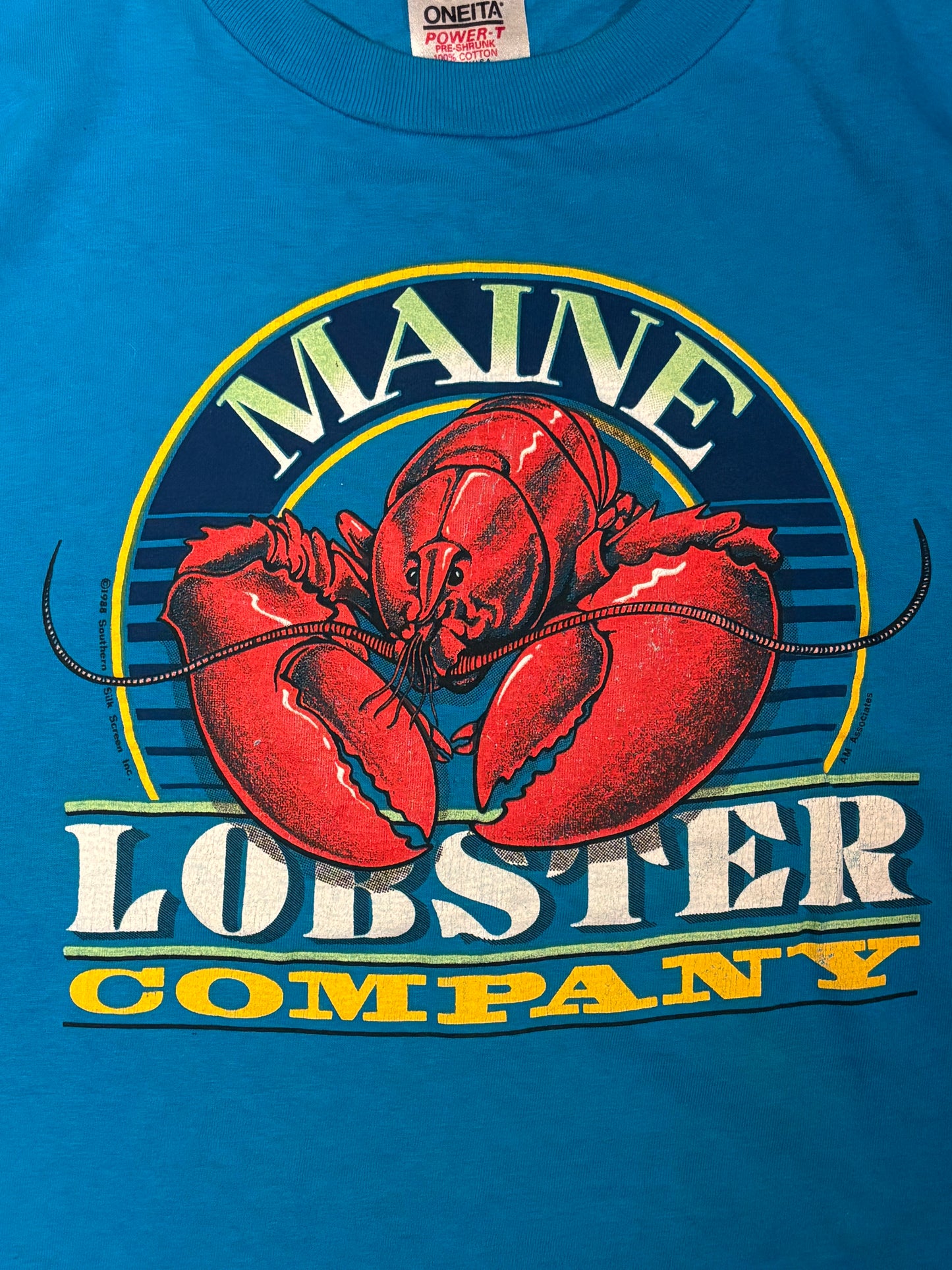 Vintage Maine Lobster Company 1988 Southern Silk Screen Inc. Graphic T-Shirt Size XL