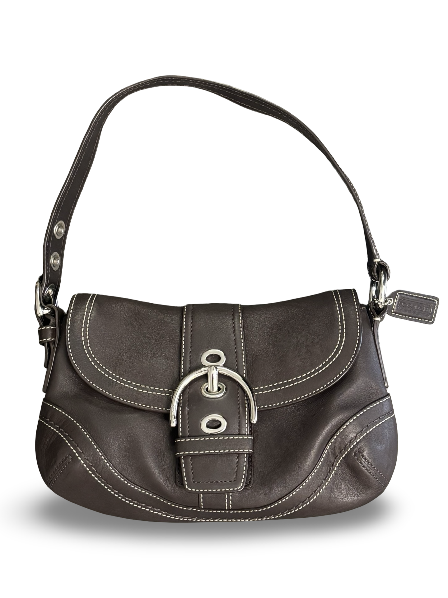 Vintage Y2K Coach Soho F10909 Mahogany Brown Leather Shoulder Bag