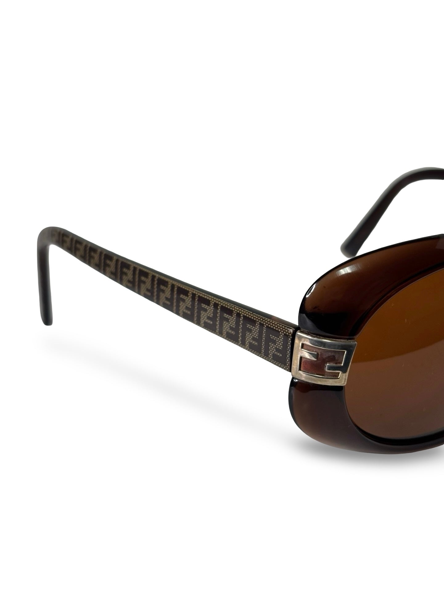 Vintage Y2K Fendi FS5171 Brown "Clout Goggles" Sunglasses w/ Monogramed Frame