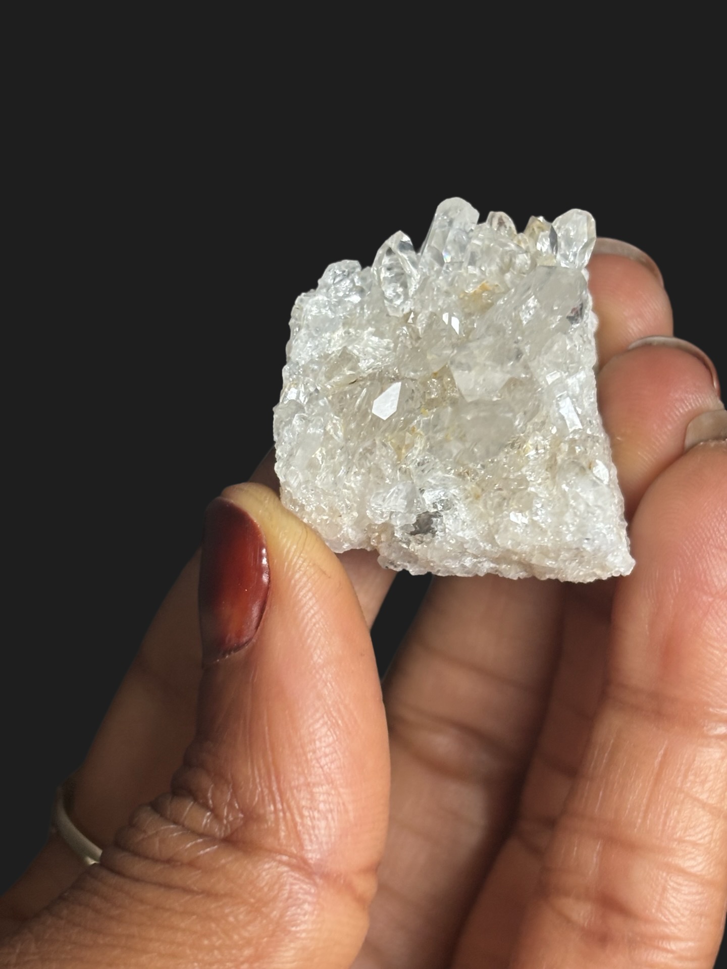 Small Radiant Clear Quartz Cluster with Water Clear Points – Mt. Ida, Arkansas