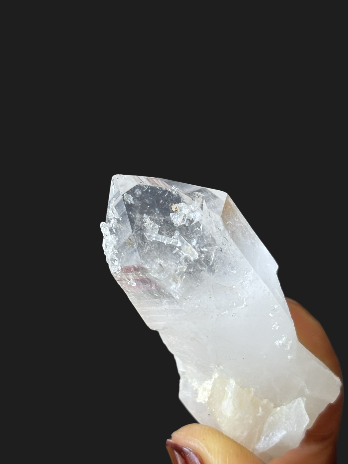Flawless Water-Clear Quartz Point with Secondary Terminations & Opaque Base – Ouachita Mountains, Arkansas