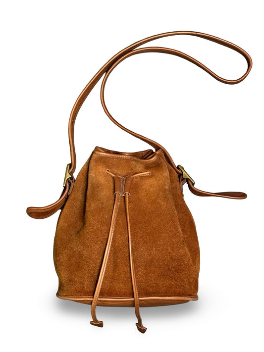 Vintage Coach Berkeley 9012 Bucket Drawstring Shoulder Bag w/ Rough Out Leather Color Russet