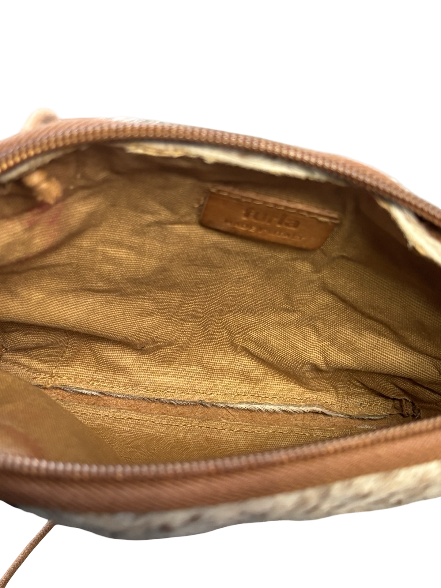 Vintage Furla Genuine Calf Hair Mini Crossbody Purse