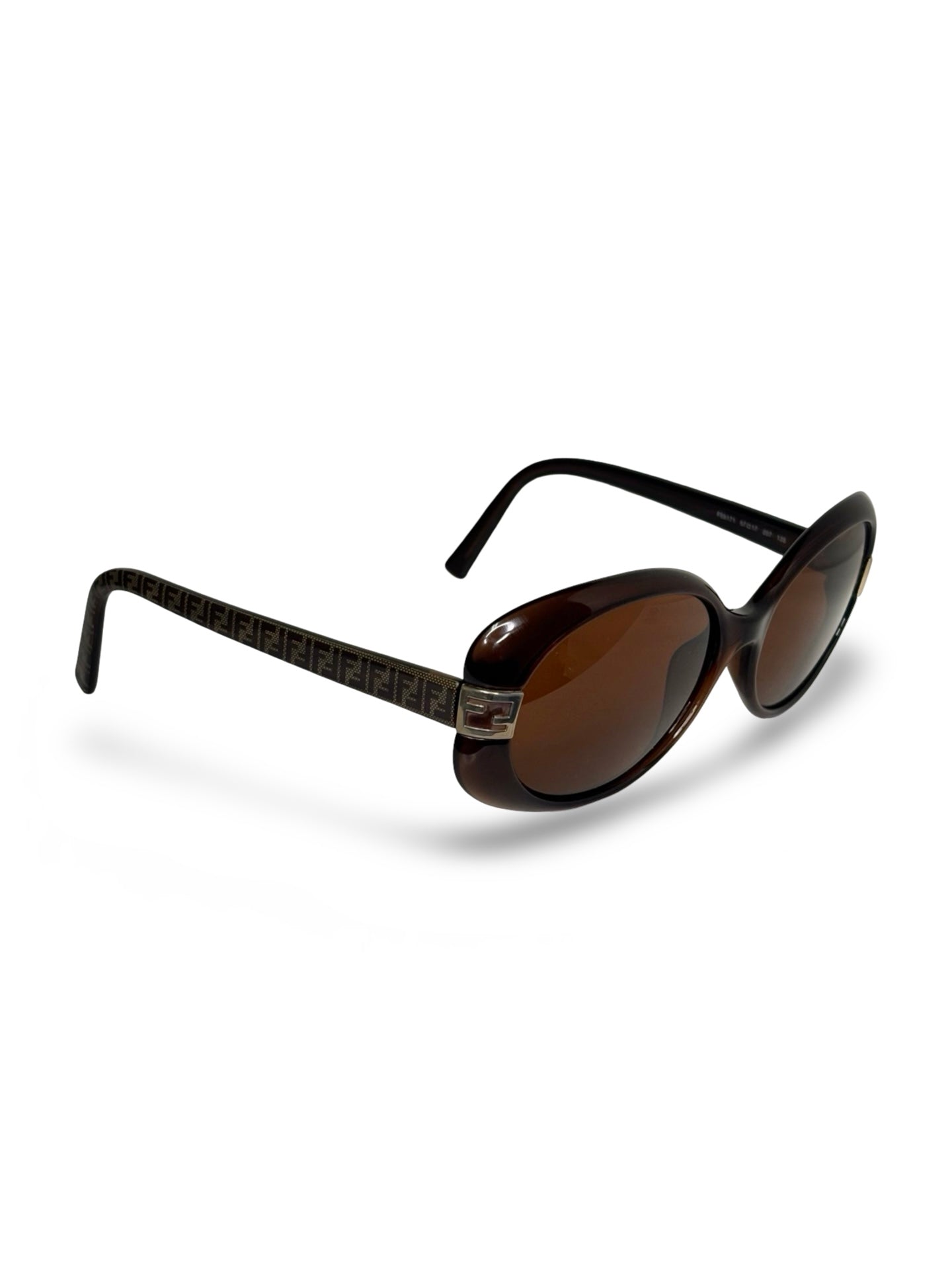 Vintage Y2K Fendi FS5171 Brown "Clout Goggles" Sunglasses w/ Monogramed Frame