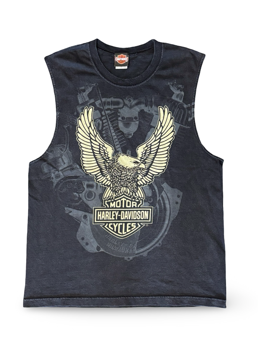 Vintage Y2K Harley-Davidson Motorcycles Bar & Shield Sleeveless Biker Tee Size L