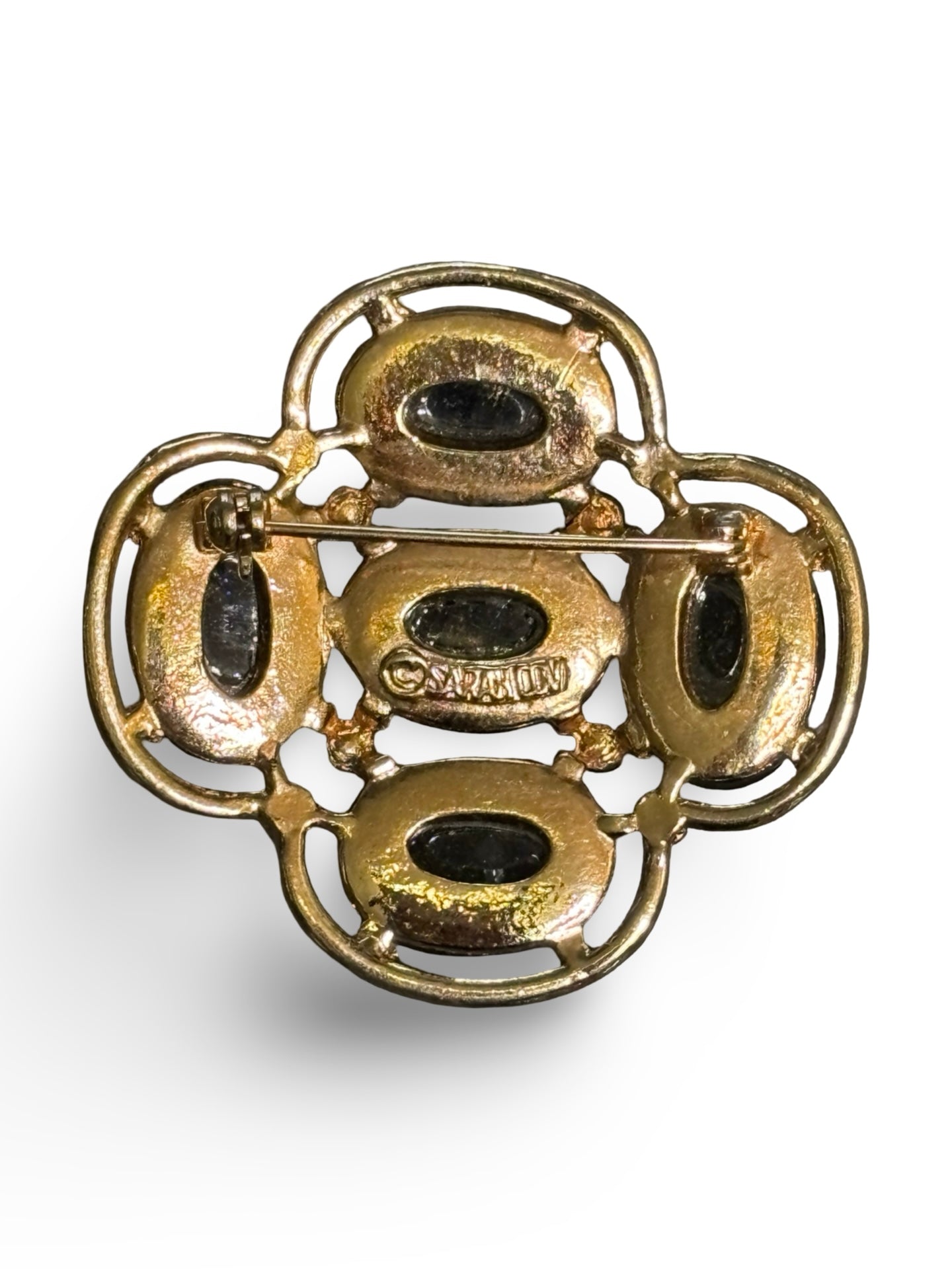 Vintage 1960s Art Deco Sarah Coventry Light of the East Enamel Brooch Pin