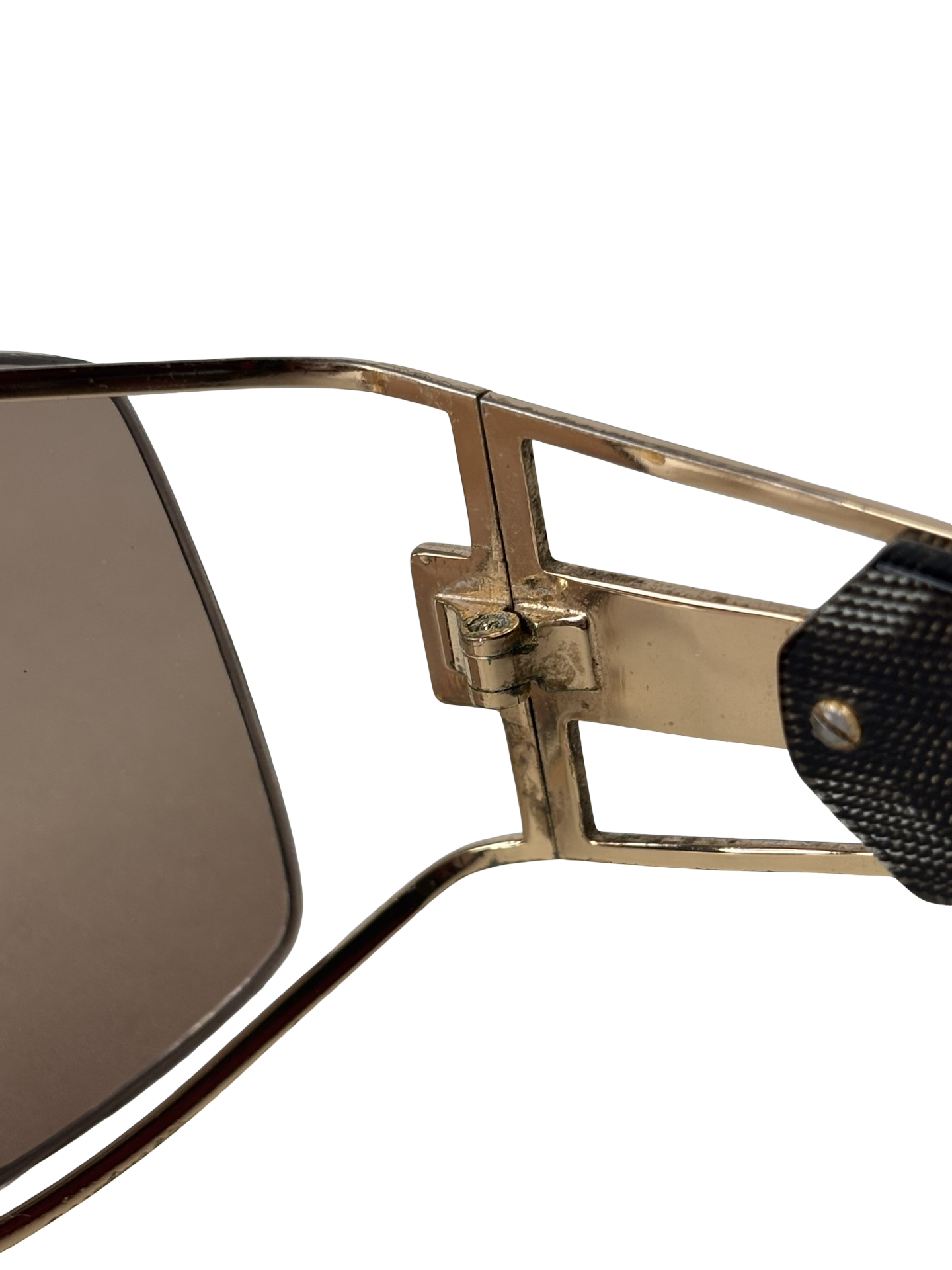 Vintage 1980s Cazal 931 Gold Geometric Sunglasses Made in Germany