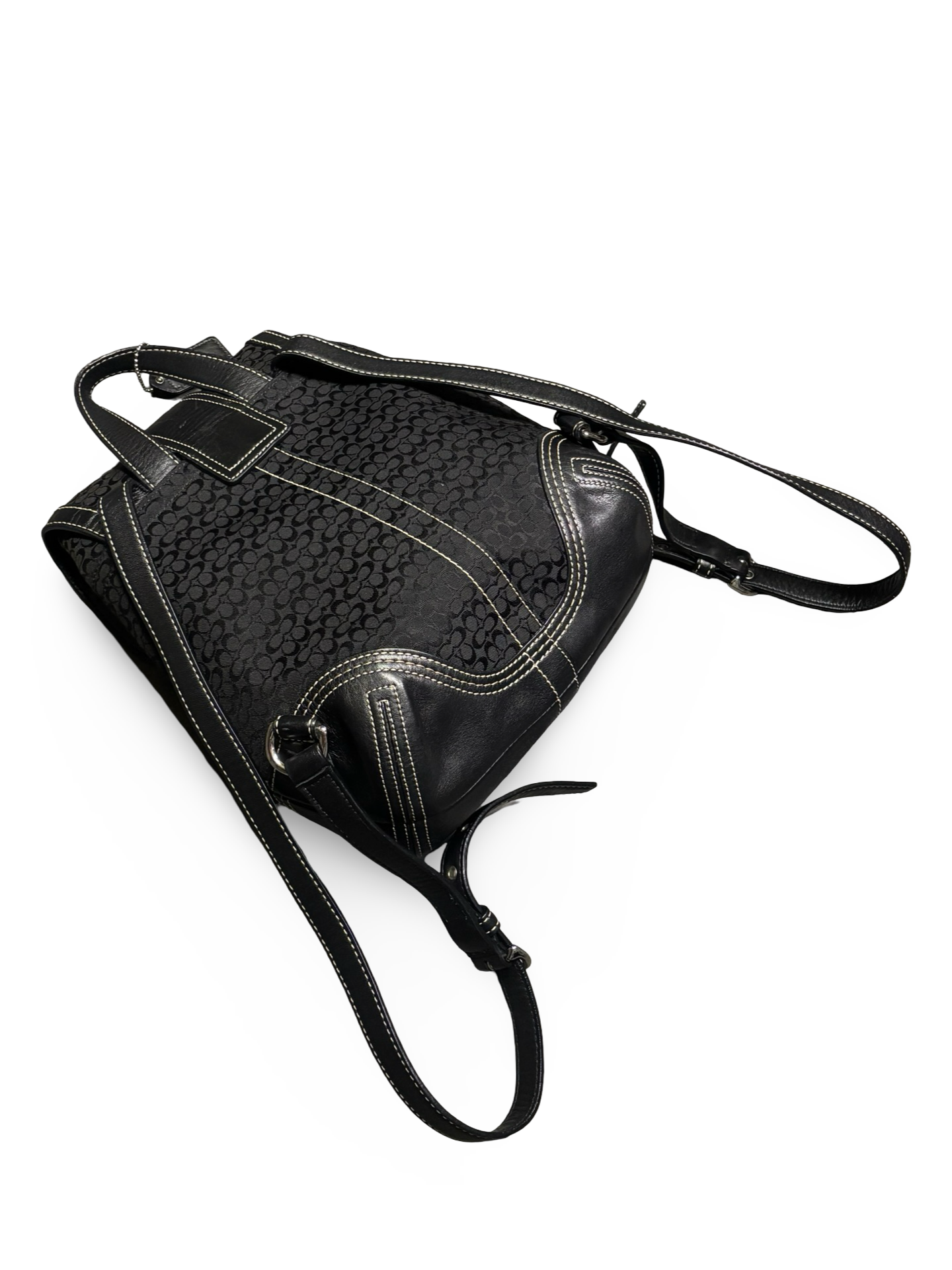 Vintage Y2K Coach 9764 Soho Mini Backpack Black Signature Monogram Canvas & Leather