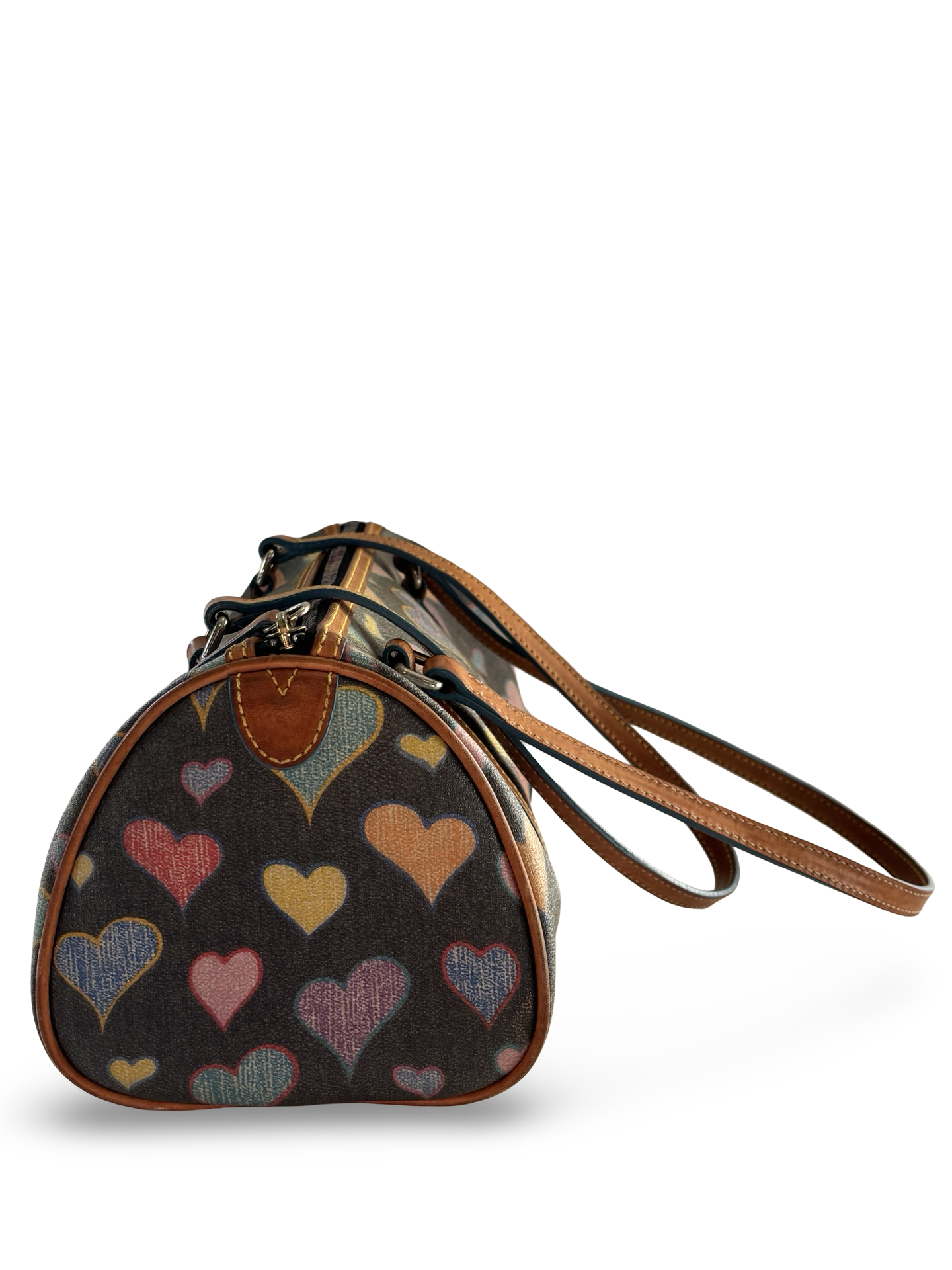 Vintage Y2K Dooney & Bourke Heart Barrel Bag w/ Matching Wristlet