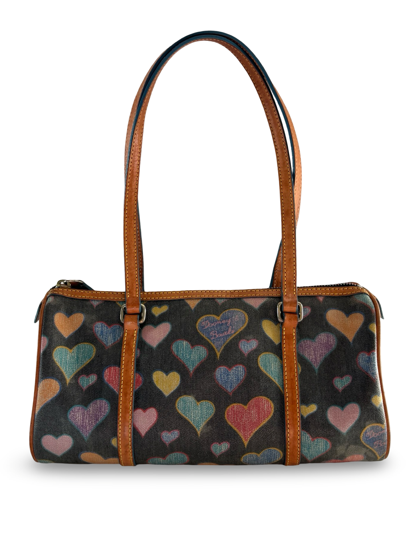 Vintage Y2K Dooney & Bourke Heart Barrel Bag w/ Matching Wristlet