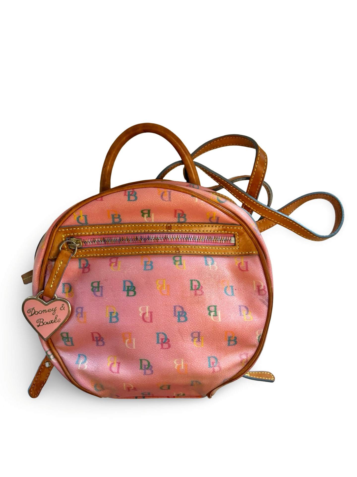 Y2k Vintage Pink Dooney & Bourke Round Mini Backpack Purse