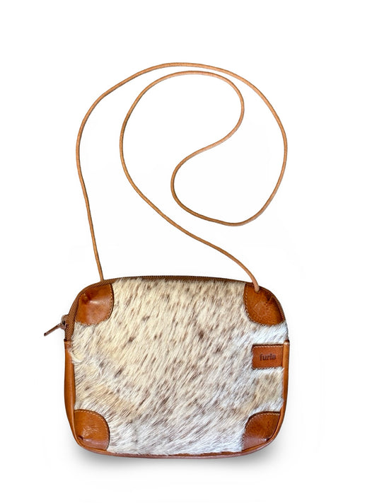 Vintage Furla Genuine Calf Hair Mini Crossbody Purse