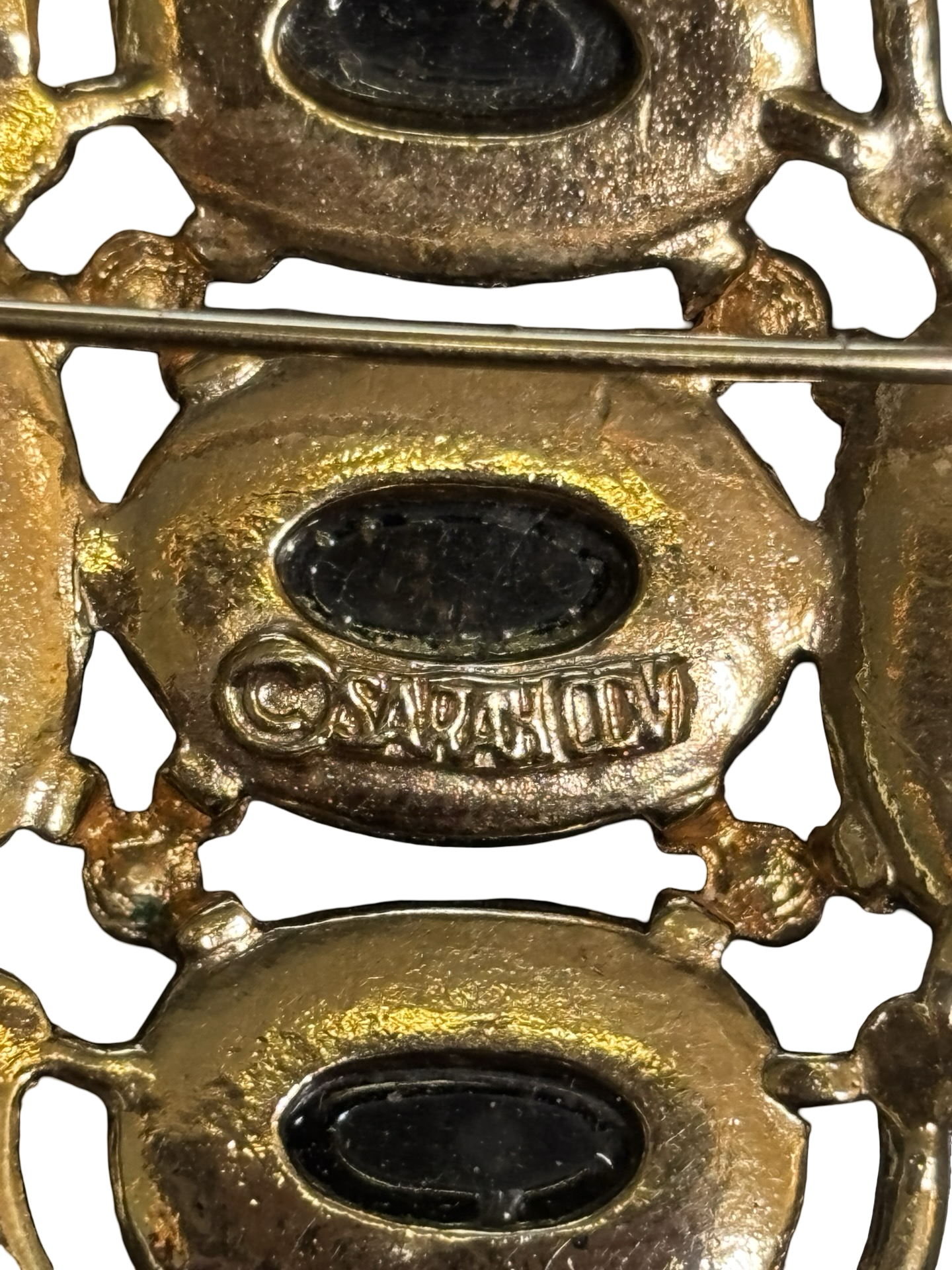 Vintage 1960s Art Deco Sarah Coventry Light of the East Enamel Brooch Pin