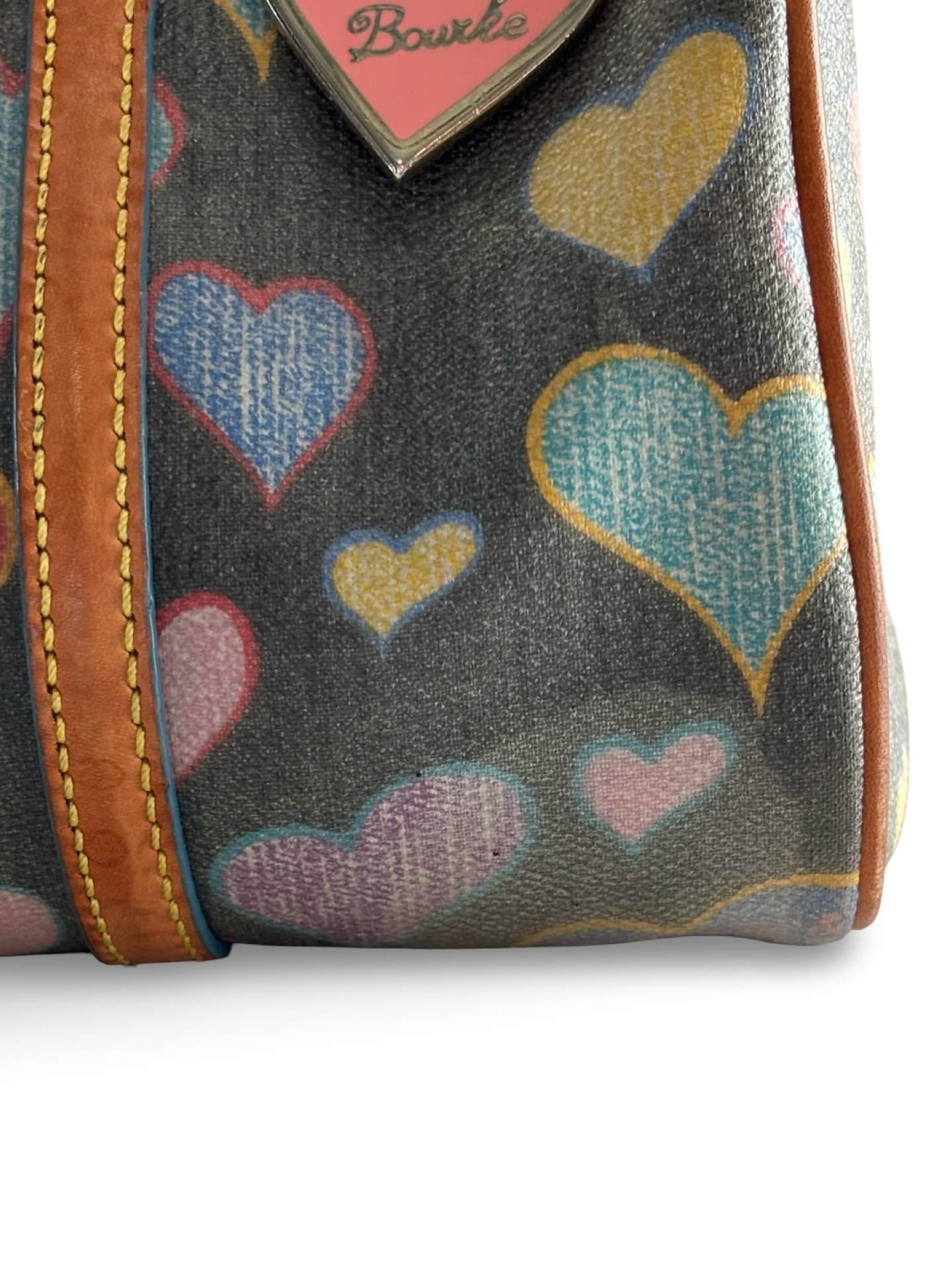 Vintage Y2K Dooney & Bourke Heart Barrel Bag w/ Matching Wristlet