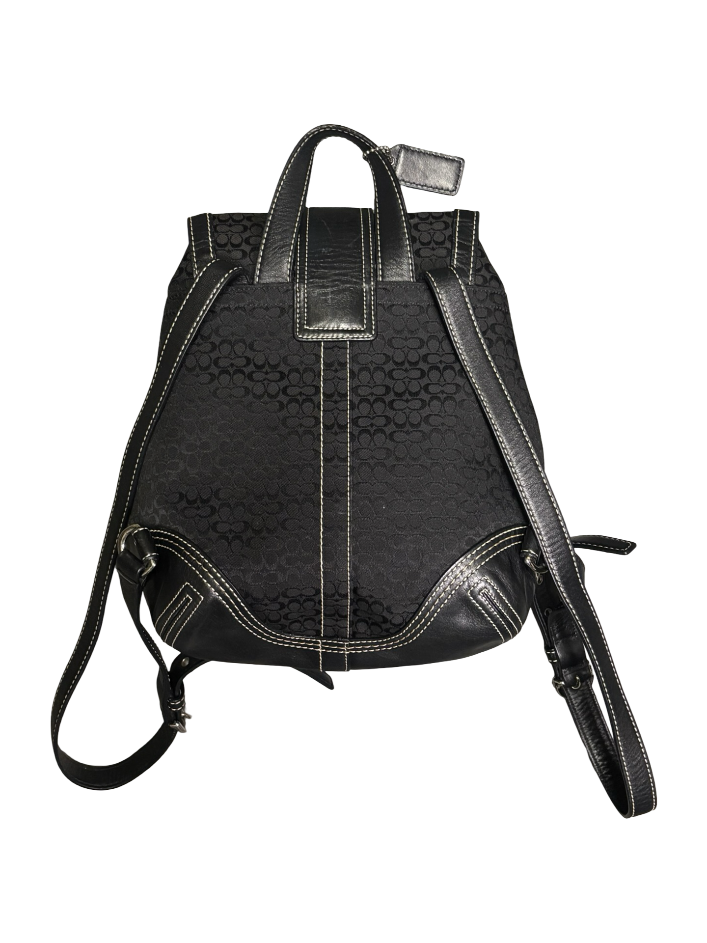 Vintage Y2K Coach 9764 Soho Mini Backpack Black Signature Monogram Canvas & Leather