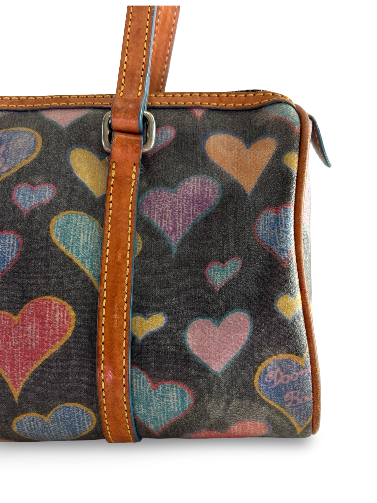 Vintage Y2K Dooney & Bourke Heart Barrel Bag w/ Matching Wristlet