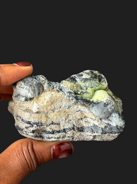 Striking Wavellite with Green & Gray Crandallite on Chert + Novaculite Matrix – Mauldin Mountain, Arkansas