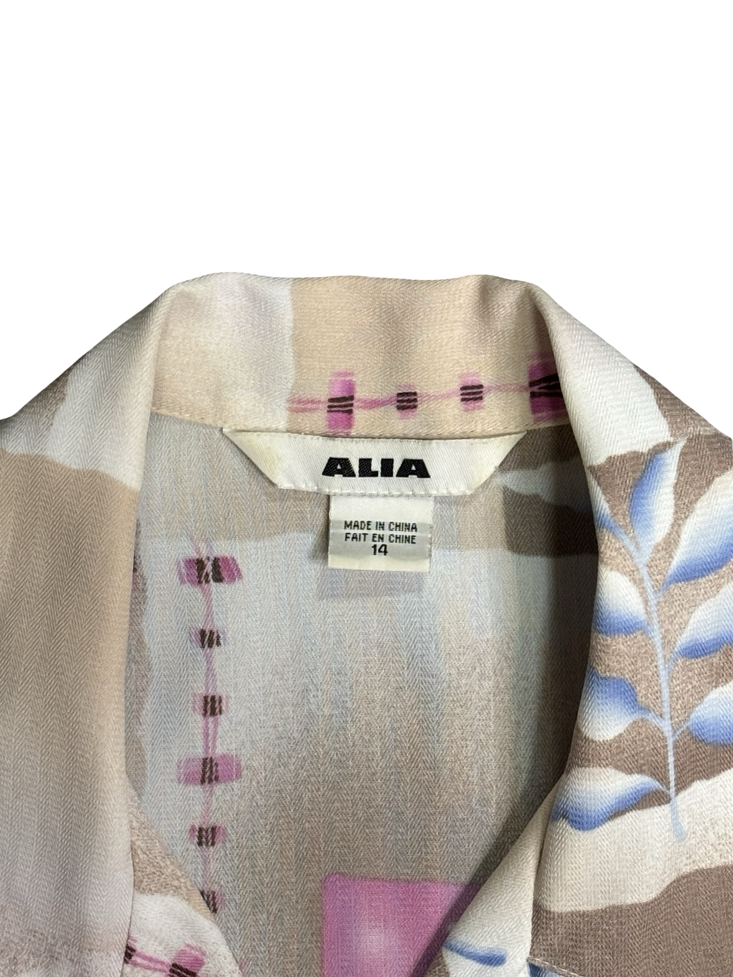 Vintage Alia Hawaiian Tropical Multi-Color Floral Geometric Patchwork Print Short-Sleeve Button-Up Shirt Size XL