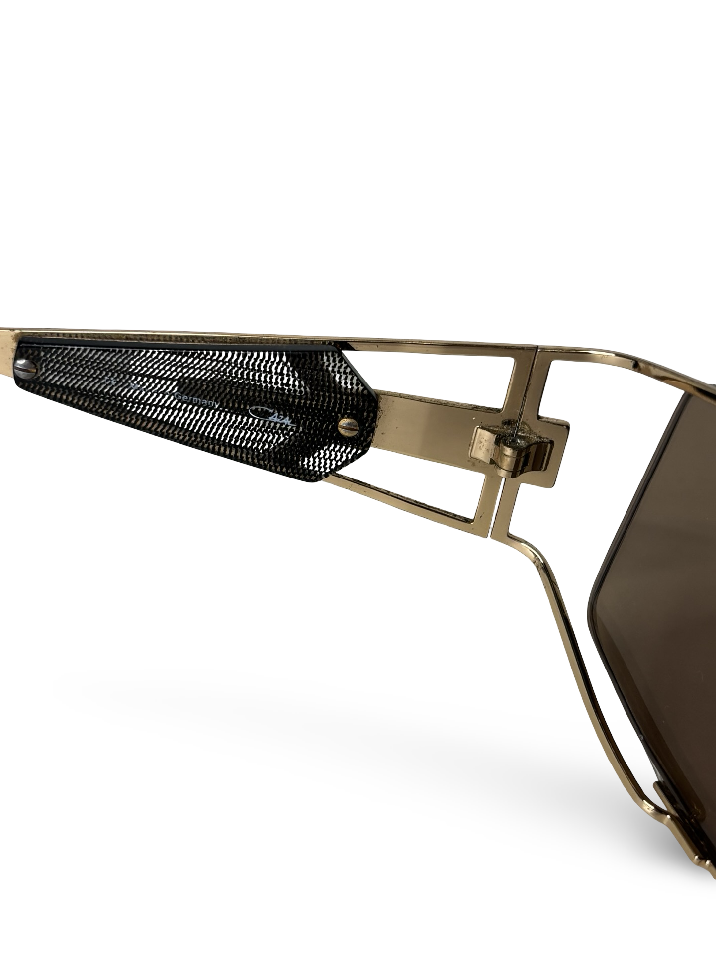 Vintage 1980s Cazal 931 Gold Geometric Sunglasses Made in Germany