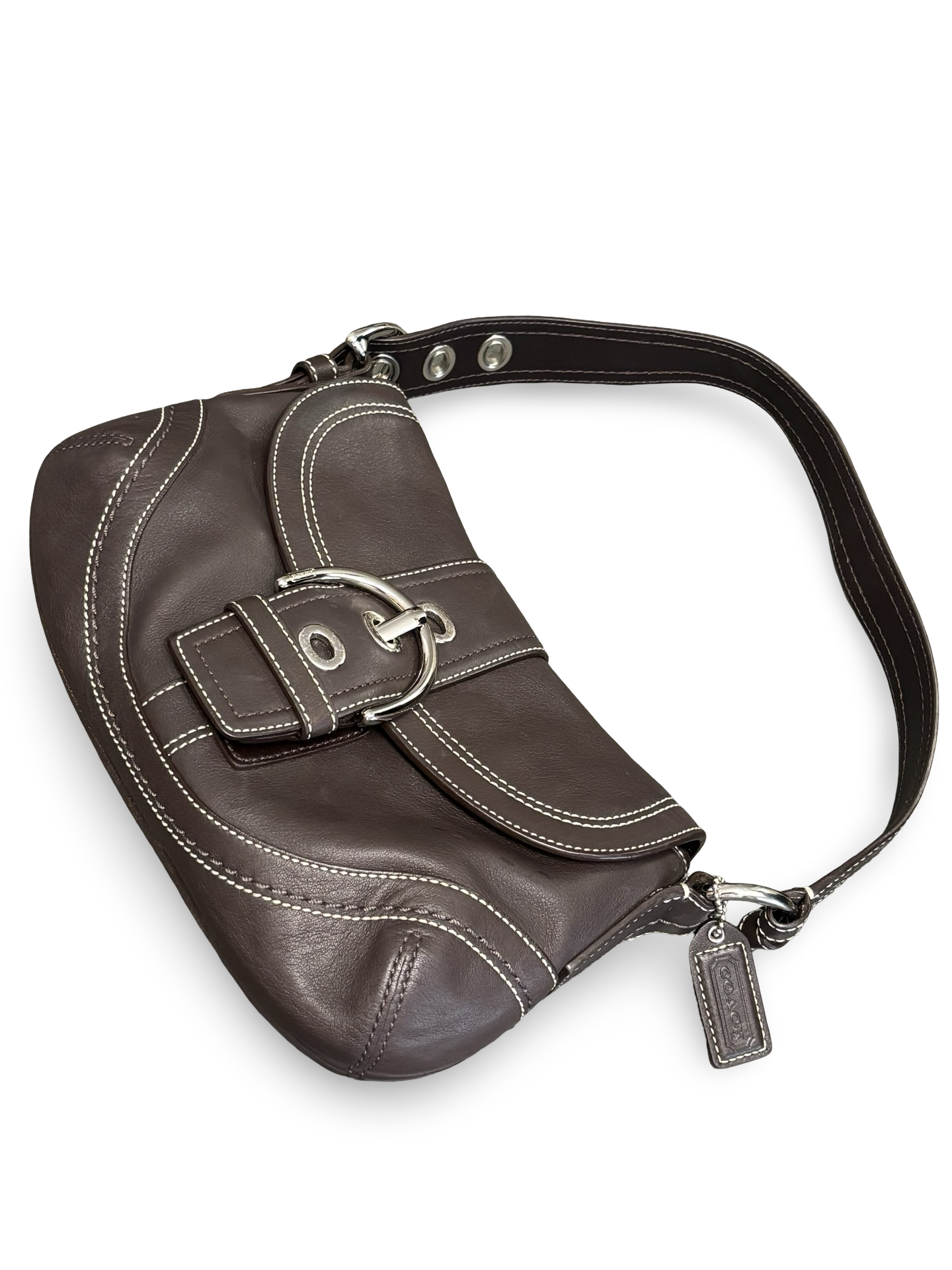 Vintage Y2K Coach Soho F10909 Mahogany Brown Leather Shoulder Bag