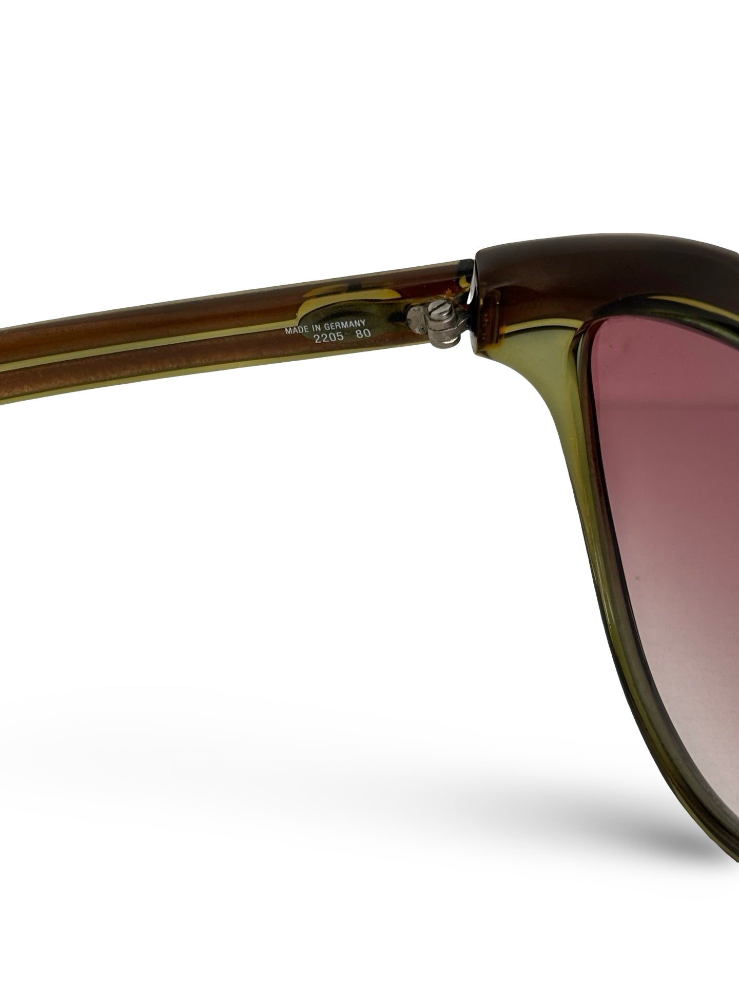 Vintage 1980s Christian Dior 2205 Purple Sparkle Wraparound Cat-Eye Shield Sunglasses