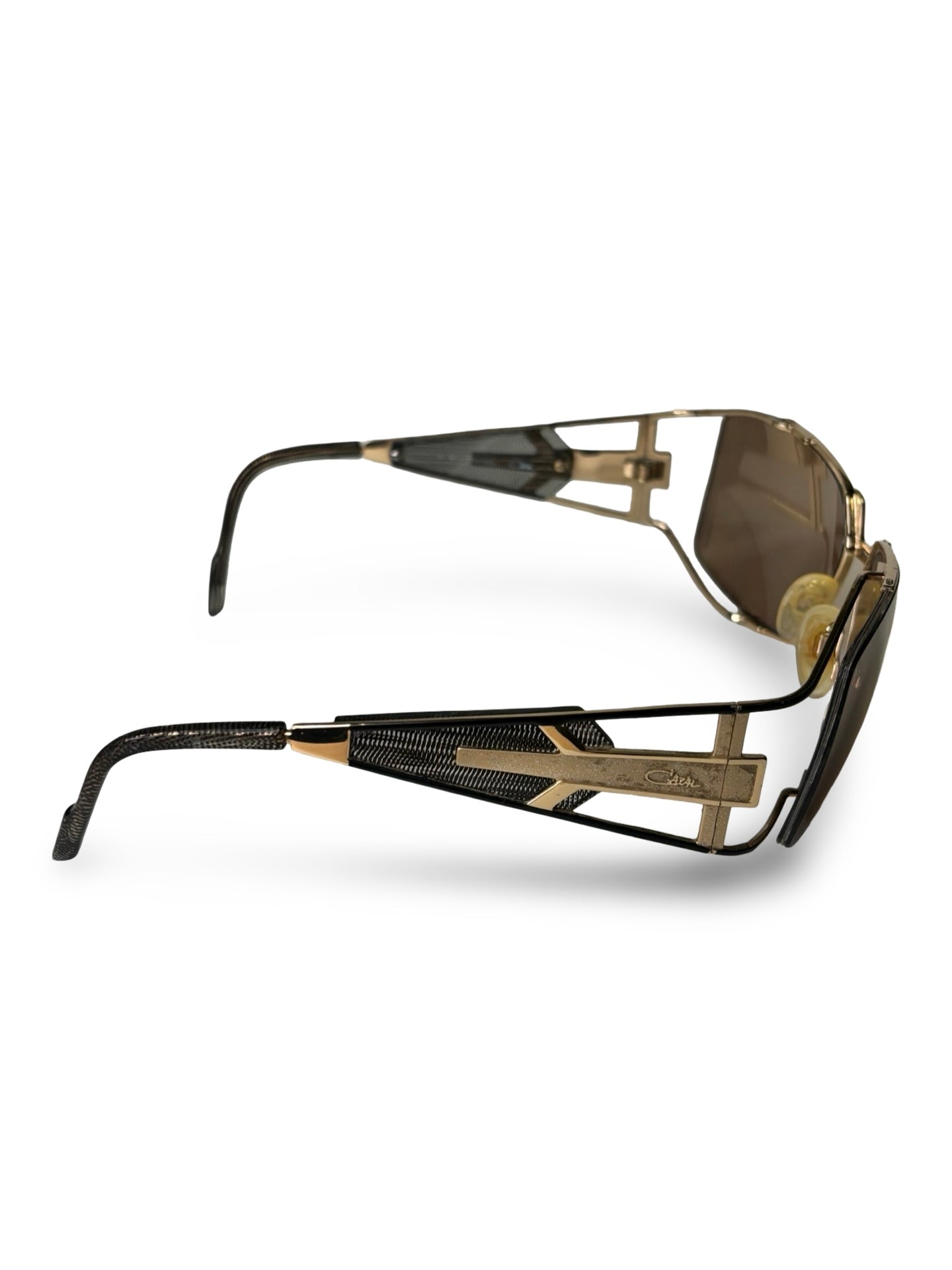 Vintage 1980s Cazal 931 Gold Geometric Sunglasses Made in Germany