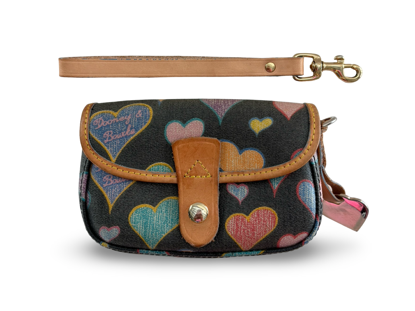 Vintage Y2K Dooney & Bourke Heart Barrel Bag w/ Matching Wristlet