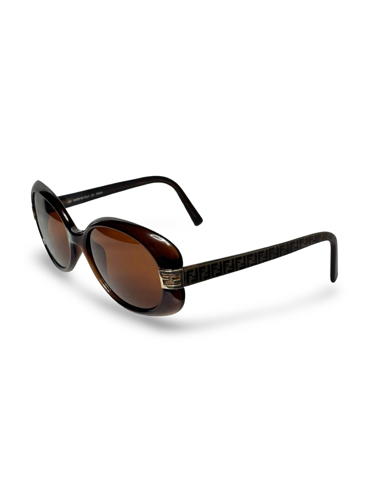 Vintage Y2K Fendi FS5171 Brown "Clout Goggles" Sunglasses w/ Monogramed Frame